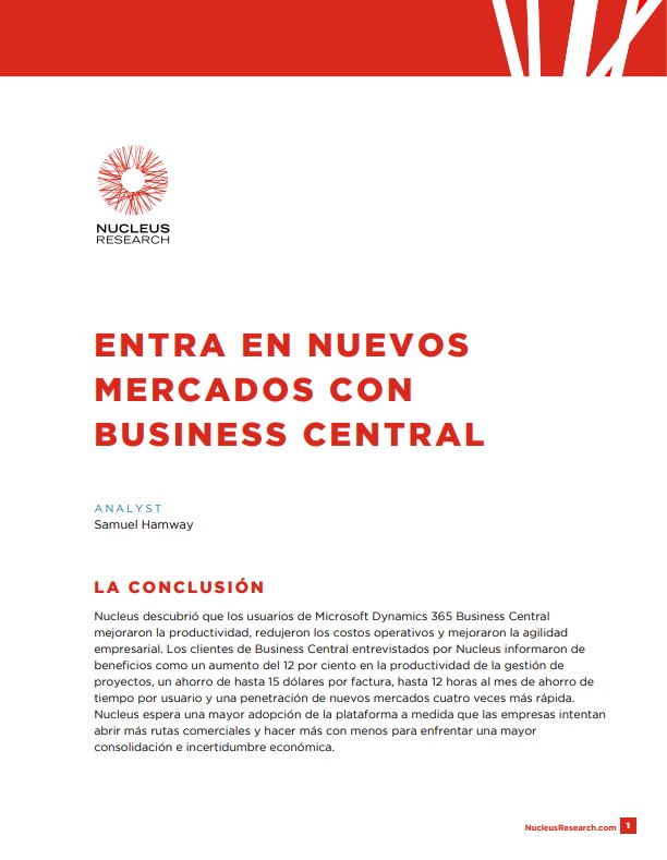 ENTRA EN NUEVOS MERCADOS CON BUSINESS CENTRAL