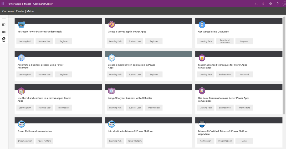 Figure 10 – Maker Command Center View